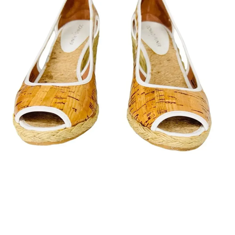 Donald J. Pliner Espadrille Wedge Heel Sandals Size 6.5 M Charlot Peep Toe Shoes